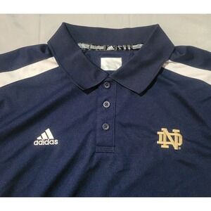 Notre Dame Fighting Irish Mens Large L Golf‎ Polo Shirt Adidas Climalite Euc